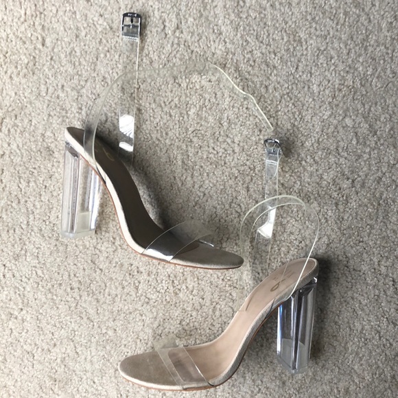 Clear Block Heels - Picture 1 of 4